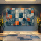 a painting on a wall in a room