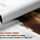 The image is a rolled canvas fabric, which is a type of canvas material used for painting or printing. It is described as a tube-delivered fabric that requires stretching and can be used as a poster with a 2.5" edge.