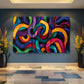 a painting on a wall in a room
