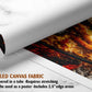 The image is a rolled canvas fabric, which is a type of canvas material used for creating posters or wall art. It is described as a tube-delivered fabric, which means it is delivered in a tube and requires stretching before use. The fabric can be used as a poster and includes a 2.5" edge area.