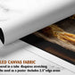 The image is a rolled canvas fabric, which is a type of canvas material used for creating posters or wall art. It is described as a tube-delivered fabric, which means it is delivered in a tube and requires stretching before use. The fabric can be used as a poster and includes a 2.5" edge area.