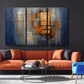 a living room filled with furniture and a painting on the wall